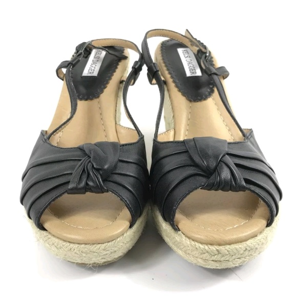 Kelsi Dagger Womens Black Open Toe Wedges - Picture 2 of 7